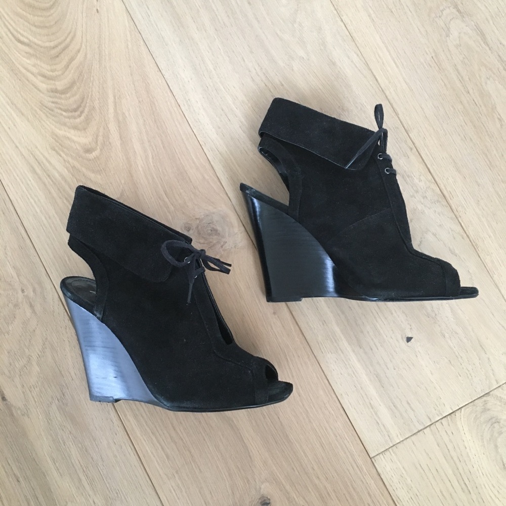Aldo Suede Wedge open toe & heel bootie